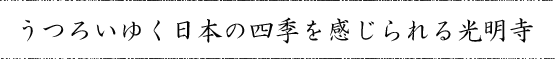 うつろいゆく日本の四季を感じられる光明寺